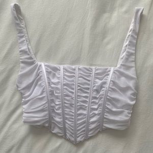 White Fox Boutique cropped corset top white